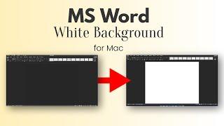 How To Turn On WHITE BACKGROUND for MS Word on Mac Dark Mode