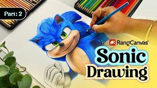 Sonic the Hedgehog drawing | Colour Pencil Tutorial Video step by step #sonic #drawing