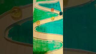 Marble Race Fans - Marble run race with wooden trunnel,