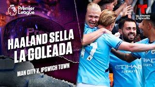 Doblete de Erling Haaland - Manchester City vs. Ipswich Town | Premier League | Telemundo Deportes