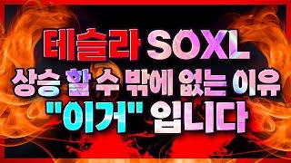 테슬라 SOXL 상승 할 수 밖에 없는 이유 "이거" 입니다.