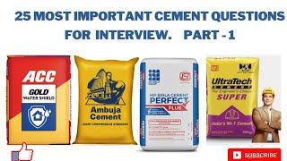 25 Most Important Cement Questions for Interview #cement #interview #civilengineer