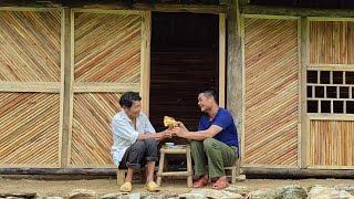 The old man and his son worked together to complete the walls for the new house. Enjoy the chicken