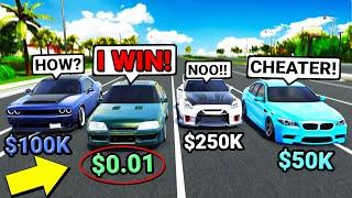 $1 vs $250,000 CAR BUILD CHALLENGE! (Roblox Roleplay)