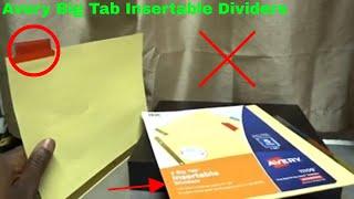   How To Use Avery Big Tab Insertable Dividers Review