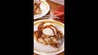 Caramel Apple Biscuit Bread Pudding