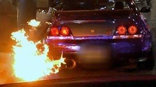 FIRE-Shooting Nissan Skyline R33 GTR in London! (madness and detail)