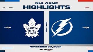 NHL Highlights | Maple Leafs vs. Lightning - November 30, 2024