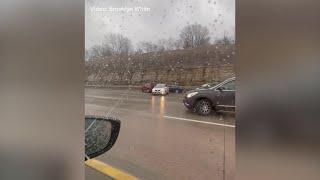 VIDEO | Viewer captures slick roads on U.S. 69 in Overland park