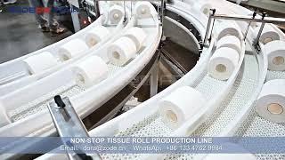 #ZODE 450m/min Non-stop Tissue Paper Roll Converting Production line Film Wrapping Machine