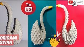 How to make 3d origami swan tutorial new। 3d origami duck diy craft। Bongo Shilpo।