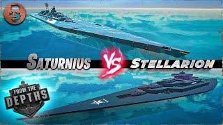 Stellarion TITAN Battleship VS. Saturnius Super Battleship - From the Depths Huge Battle