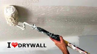 Skim Coat Your Ceiling With A Paint Roller Trick! #Shorts