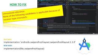 New way to implement dependencies in build.gradle in Android Studio | swiperefreshlayout in Android