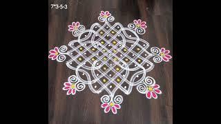 3 Simple and Beautiful Sikkukolam collection using 7 dots