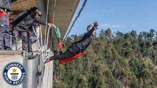 Most Bungee Jumps in One Hour - Guinness World Records