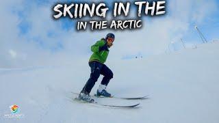 Skiing in northern norway in the Arctic North - Sortland Alpine.