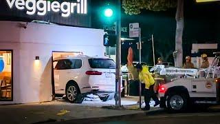 Unbelievable Parking Fail in LA: Car Crashes Into Restaurant