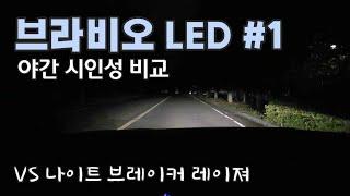 오스람 나이트 브레이커 레이져 GEN2 VS 브라비오 LED 야간 시인성 비교 / OSRAM Night Breaker Laser GEN2 VS BRAVIO LED [자감랩]