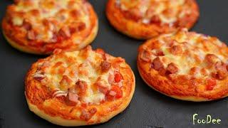 Homemade mini pizzas on fluffy dough! VERY tasty and simple!