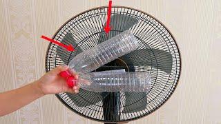 on the fan hang up plastic bottle, Instantly change the air conditioner