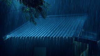 Powerful Night Thunderstorm - Heavy Rain and Thunder - Rain Sounds for sleep - 3 Hour Windy Rain