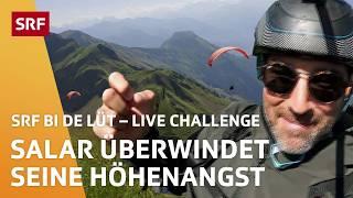 Salar fliegt Gleitschirm mit Höhenangst | Challenges – SRF bi de Lüt - Live (Sörenberg LU) | SRF