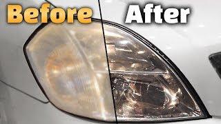 헤드라이트 복원 코팅까지 2분만에 하는 방법 / HOW TO RESTORE OF CAR HEADLIGHTS [ 차업차득 ]