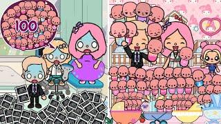 Mom Gave Birth To 100 Babies | Toca Life Story | Toca Boca