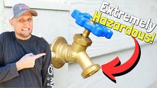 The CORRECT Way To Replace An Outdoor Faucet | DANGEROUS and Common Mistake DIYers Make!