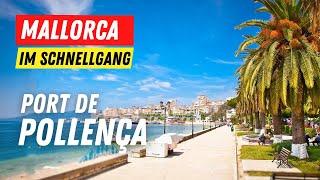 Mallorca Port de Pollença Beach and city walk in high speed