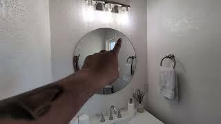 JENBELY 24 Inch Round Frameless Bathroom Mirror, Beveled Round Mirror Review