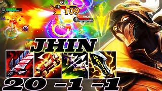 WILD RIFT JHIN ADC GAMEPLAY | 20- 1- 1 MVP | JHIN BUILD RUNES