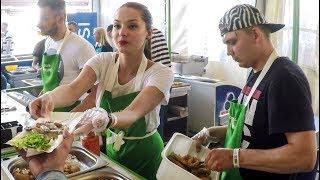 Sea Snails and Frog Legs. Street Food in Kiev, Ukraine