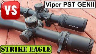 Vortex Strike Eagle 5-25x56 VS the Viper PST GENII 5-25x50  FULL COMPARISON