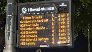 Abfahrt der Nachtbusse - Bratislava hlavna stanica - DPB / imhd