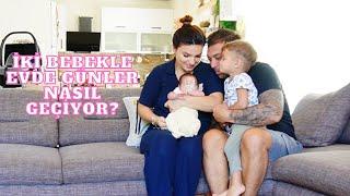 İKİ BEBEKLE EVDE GÜNLER NASIL GEÇİYOR? VLOG