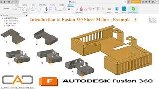 Introduction to Fusion 360 Sheet Metals | Example - 3 | Enclosure Design