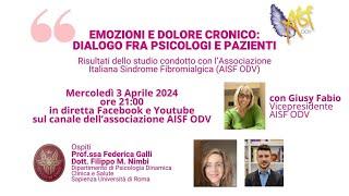 Emozioni e Dolore cronico: Dialogo fra Psicologi e Pazienti