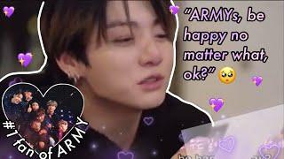 stan a group who stans you back - BTS being ARMY’s biggest fans | Try Not to Cry