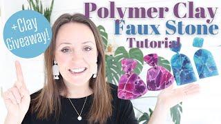 HOW TO MAKE POLYMER CLAY EARRINGS | DIY POLYMER CLAY EARRINGS | POLYMER CLAY FAUX STONE TUTORIAL