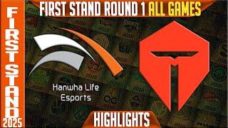 HLE vs TES Highlights ALL GAMES | First Stand Day 1 2025 | Hanwha Life Esports vs TOP Esports