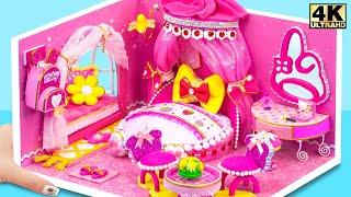 How To Make Sweet PINKY Princess Room from Cardboard  Looks Like Love  DIY Miniature House