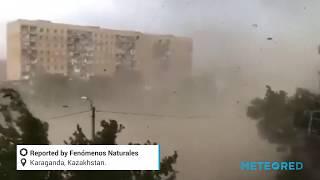 Amazing downburst in Kazakhstan