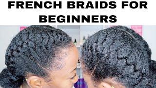 HOW TO FRENCH BRAID NATURAL HAIR FOR BEGINNERS STEP BY STEP | Kurly Krissy