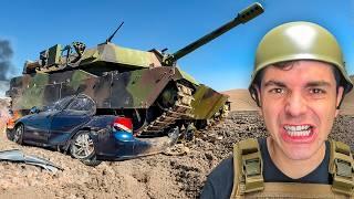 I CRUSHED A CAR WITH A TANK