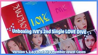 Unboxing IVE 2nd Single Album Love Dive  Version 1,2,3 & All 6 Jewel Case Versions
