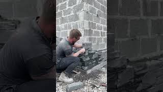 How to build natural stone facing #stonemason #stonemasonry #diy #buildingstone