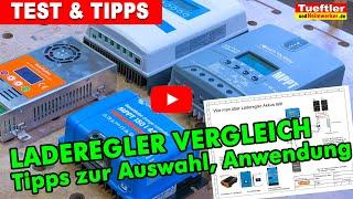 Welchen Laderegler wählen? MPPT-Solarladeregler Vergleich u. kl. Laderegler Tutorial Teil1 #Tueftler