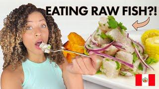 Eating Raw Fish | Trying & Making Traditional Peruvian Ceviche | Cebiche Peruano